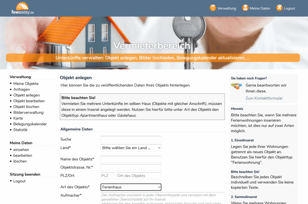 Gastgeberbereich von fewostay